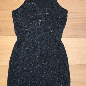 All saints hand made Black Sequin Sleeveless Dress US 4